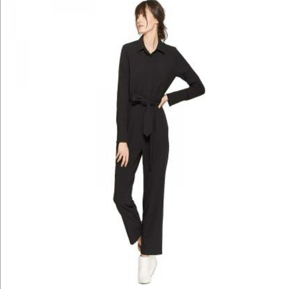 Prologue Women's Long Sleeve Tie Waist Jumpsuit